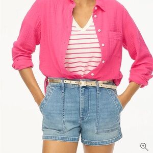 J. Crew Women's Pink Button-Up Top